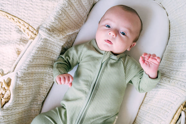 Sage Green Ribbed Sleepsuits